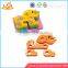 Wholesale diy creative baby wooden shape puzzle toy funny wooden bear shape puzzle toy W13D031