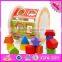 High quality educational kids matching learning wooden shape sorter box W11G003