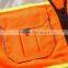 high visibility reflective orange safety vest fluorescent safety jacket
