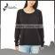 Cotton/polyester black light french terry cutout shirt for women