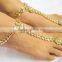 KUNDAN GOLD PAYAL Anklets pair toe ring barefoot sandal