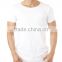 Oliver Green Scoop Neck Mens Longline T Shirt Spandex Cotton White Plain Gym T Shirt Short Sleeve Curved Hem T Shirt