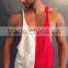 Red and White 2 tone Tank top, Gym bodybuilding Vest