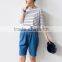 2016 new fashion all match loose half sleeve striped t-shirts for ladies