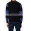 Navy stripes long sleeve fine knit crew neck cotton sweater pullover male