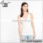 Elasticated knit V-neck and narrow cross straps back camisoles for women