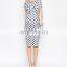 Hot Sale Women Pregnancy Maternity Clothes Jersey Bodycon Dress In Spot Print With Cross Front 2015