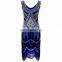 BestDance Women Vintage 1920s Sequin Beaded Dress Scalloped Hem Flapper Dress Party Evening Dress OEM