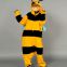 Bee Cartoon Flannel Conjoined Children Polyester Pajamas
