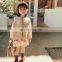 6500 New arrival spring girls dress apricot girl princess long sleeve lace dress