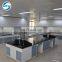 Laboratory Furniture Metal Island Workstation with Reagent Shelf and Eyewash