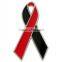 Red and Black Awareness Ribbon Lapel Pin