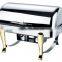 Gold Roll Top Stainless Steel Electric Buffet Chafing Dish for Hotel