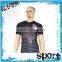 Sublimaiton print 100% polyester men's black compressed dry fit t-shirt