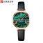 CURREN Ladies Luxury Brand Simple Quartz Stainless Steel Watch Classic Elegant Gold Green Lady's Charm Watch on Wrist