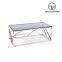 Tiptop Premium Quality Laser Cutting Center Table In Stainless Steel With Black Glass Top And Golden Finished For indoors