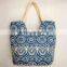 2015 Hot Ethnic Print Canvas Beach Bags Rope Handle