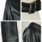 Veste en cuir PU à épaule unique sans col noir de nouveau style européen et américain