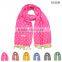 Wholesale Latest Polka Dot Printed Cotton Linen Children Girls Scarf With Tassels