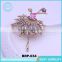 Wholesale korea gold metal crystal ballet dancer brooch for beautiful girls