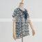 Latest bohemian ethinic printing blouse for middle aged women