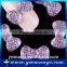 3D Bowknot Nail Art Stickers Alloy Bow Tie Rhinestones Glitters Beauty DIY Pink Decorations Jewelry L0060