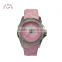 Japan quartz movt stainless steel watch with pattern silicon strap cheap lady watch