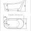 Sunzoom cUPC classical bathtub,cheap fiberglass bathtub,bathtub economic price