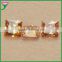 Good quality machine cut 6*6mm flat square cut gold cz stone for jewelry