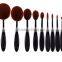 10 PCS Oval Makeup Brushes Set Synthetic Hair Professional / Full Coverage Plastic Face / Eye / Lip MAKE-UP FOR YOU 10 PCS O
