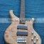 4 string burl maple electric bass guitar with battery case to be active pickup