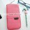 Custom logo cute style passport mobile case card holder for women travel wallet