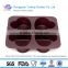 Four-cavity heart shaped silicone chocolate hard mold for candy