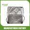 Drawstring bag with zipper in middle
