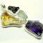 Citrine Amethyst Garnet Aquamarine Rough Gemstone Pendant, 925 Solid Sterling Silver Pendant, Designer Raw Bezel Pendant