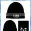 100% acrylic cat face embroidered funny knitted hat