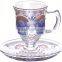 Glass cup set, high quality coffee set, bulk tea cups and saucers cheap