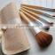 Bamboo Make Up Brushes Set 5pcs with Cosmetic Bag