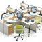 Call Center I-shape Office Table Design, Office Furniture with Cabinet for Six People