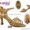 popular multi strap crystal stone satin middle heel comfortable and fashionable ladies latin salsa dance shoes