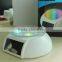 New Solar Powered Jewelry Phone Rotating Turn Table with LED Light round display table glass jewelry display
