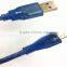 1.5M USB2.0 cable Male to Micro 5PIN Transparent blue model