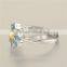 Blue Enamel 925 Sterling Silver Flower Shape New Model Wedding Ring