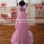 Chiffon Pleated Crystal Beading Customized Prom Party Evening Dresses Vestidos PD031 real sample dress