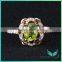 Engagement Ring Apple Green gemstone Ring White Diamond Rose Gold Lady's Ring Wedding Ring