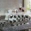 Modern royal marble stainless steel dining table design for banquet hall