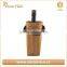 Brown washable kraft paper single wine bottle bag with handles