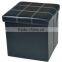 Black Waterproof Simple Design Office Foot Rest Storage Ottoman