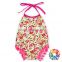 Baby Girls Summer Two Pieces Halter And Shorts Set Pink Flower Bodysuit Clothing Manufacturers Romper Girls