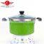 Hot Selling 4pcs Colorized Stainless Steel Soup Pot kitchen cookware With Glass Lid